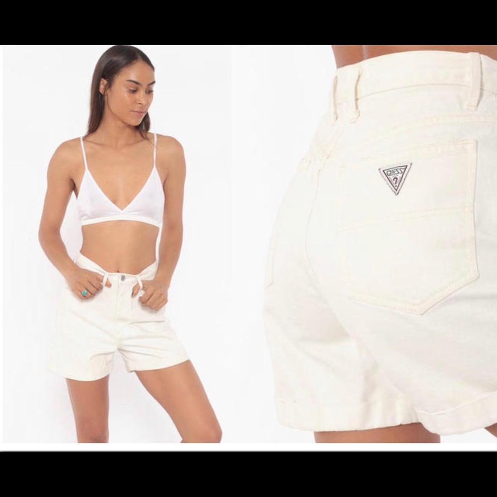 Guess vintage Jean White shorts Mom High Waisted